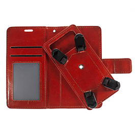 YUW-Large (5.2"-5.5") Universal Wallet Case with 360 Degree Rotating  Swivel Stand - BROWN (Only Ground Shipping)