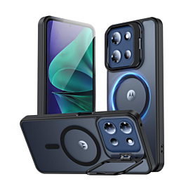 Magnetic Clear Phone Case - BLACK for Moto G Power 5G (2025 / 2026) / G Play 5G (2026) (Only Ground Shipping)