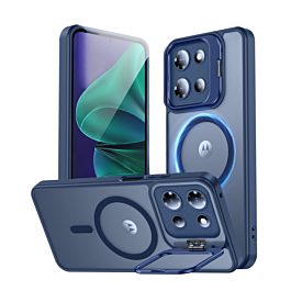 Magnetic Clear Phone Case - DARK BLUE for Moto G Power 5G (2025 / 2026) / G Play 5G (2026) (Only Ground Shipping)