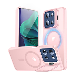 Magnetic Clear Phone Case - PINK for Moto G Power 5G (2025 / 2026) / G Play 5G (2026) (Only Ground Shipping)