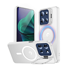 Magnetic Clear Phone Case - WHITE for Moto G Power 5G (2025 / 2026) / G Play 5G (2026) (Only Ground Shipping)