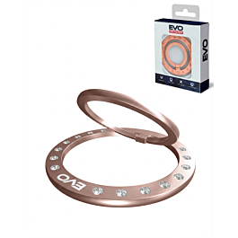 EVO PO1 Magnetic Phone Ring Compatible with Wireless Charging - ROSE GOLD STONE (Only Ground Shipping)