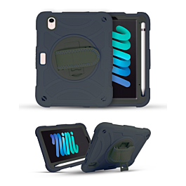 Hand Adjustable Heavy Duty Case with Shoulder Strap - DARK BLUE for iPad Mini 6 / 7 (A17 Pro) (Only Ground Shipping)