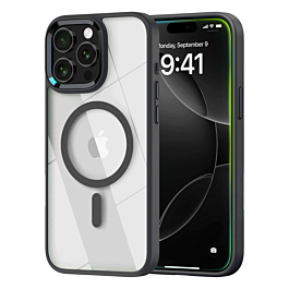 Shiny Magnetic Clear Cases -BLACK for iPhone 12/12 PRO  (Only Ground Shipping)
