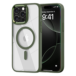 Shiny Magnetic Clear Cases -GREEN for iPhone 12/12 PRO  (Only Ground Shipping)