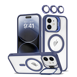 Transpalet Silicone case & Camera stand with Camera Lens - DARK BLUE for iPhone 12 / 12 Pro (Only Ground Shipping)
