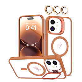 Transpalet Silicone case & Camera stand with Camera Lens - ORANGE for iPhone 12 / 12 Pro (Only Ground Shipping)