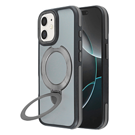 Matte Transparent Case with Wireless Charging Kickstand - GRAY for iPhone 12 / 12 Pro (Only Ground Shipping)