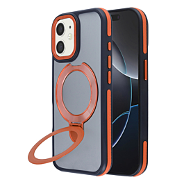 Matte Transparent Case with Wireless Charging Kickstand - ORANGE for iPhone 12 / 12 Pro (Only Ground Shipping)