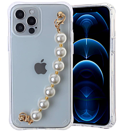 Fashion Pearl Bracelet Clear - C24 for iPhone 12 / 12 Pro (Only Ground Shipping)