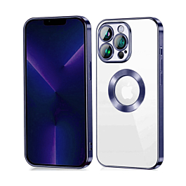 Shiny Wireless Charging Clear Case - DARK BLUE for iPhone 12 / 12 Pro (Only Ground Shipping)