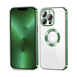 Shiny Wireless Charging Clear Case - DARK GREEN for iPhone 12 / 12 Pro (Only Ground Shipping)