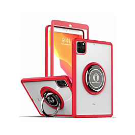 Hard PC Rear / Soft TPU Colorful Border Case with I-ring Holder - RED for iPad Air 4 / Air 5 Pro 11 (1st / 2nd / 3rd / 4th) (Only Ground Shipping)