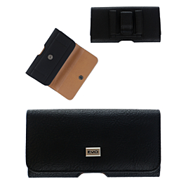 EVO 5.5" Horizontal Leather Pouch - BLACK (Only Ground Shipping)