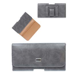 EVO 6.9" Horizontal Leather Pouch - GRAY (Only Ground Shipping)