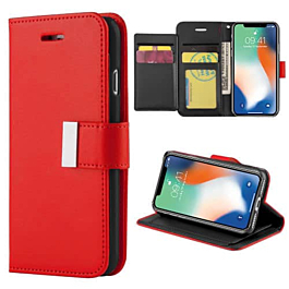 Design Wallet with Extra Pocket Case - RED for iPhone 11 Pro (Only Ground Shipping)