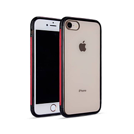 Shockproof Transparent Soft Gel TPU Case - RED for iPhone 8P / 7P / 6SP / 6P (Only Ground Shipping)