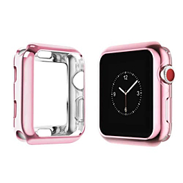 iWatch 38mm Soft TPU Bumper - CLEAR & ROSE GOLD (Only Ground Shipping)