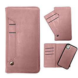 Genuine Leather Magnetic Wallet Case with Credit Card Slot - ROSE GOLD for iPhone 11 Pro Max (Only Ground Shipping)