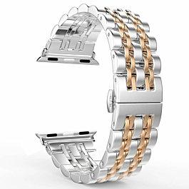 iWatch (42/44/45/49mm) Butterfly Buckle Stainless Steel Wrist Band - ROSE GOLD (Only Ground Shipping)