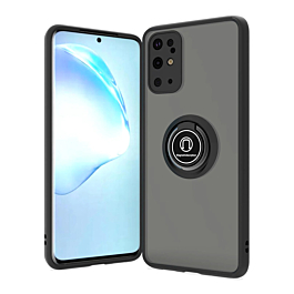 Galaxy S20 Plus Hard PC Rear / Soft TPU Colorful Border Case with I-ring Holder - BLACK (Only Ground Shipping)