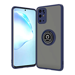 Galaxy S20 Plus Hard PC Rear / Soft TPU Colorful Border Case with I-ring Holder - NAVY BLUE (Only Ground Shipping)