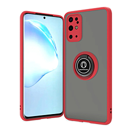 Galaxy S20 Plus Hard PC Rear / Soft TPU Colorful Border Case with I-ring Holder - RED (Only Ground Shipping)