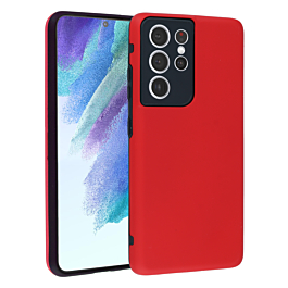 Full Cover New Design Silicone Case - RED for Galaxy S21 Ultra (Only Ground Shipping)