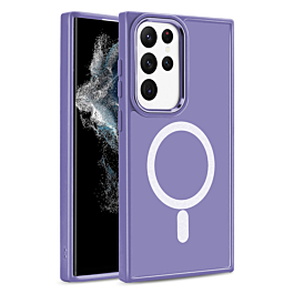 Galaxy S23 Hard PC Rear / Soft TPU Wireless Charging Case - PURPLE (Only Ground Shipping)