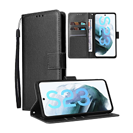 Galaxy S23 FE Leather Wallet Case with Card Slot - BLACK (Only Ground Shipping)