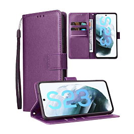 Galaxy S23 FE Leather Wallet Case with Card Slot - PURPLE (Only Ground Shipping)