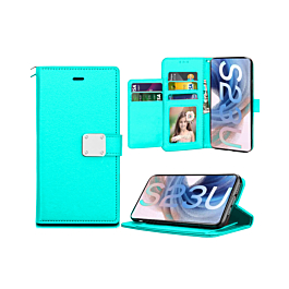 Galaxy S23 Plus Elegant Leather Wallet Case - TEAL (Only Ground Shipping)