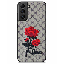 Galaxy S24 / S25 Double Injection Rose Design Leather Case - CREAM (Only Ground Shipping)
