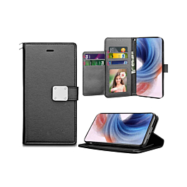 Galaxy S24 / S25 Elegant Leather Wallet Case - BLACK (Only Ground Shipping)