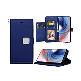 Galaxy S24 / S25 Elegant Leather Wallet Case - BLUE (Only Ground Shipping)