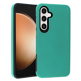 Shock Absorption Protective Dual Layer Case - TEAL for Galaxy S24FE (Only Ground Shipping)