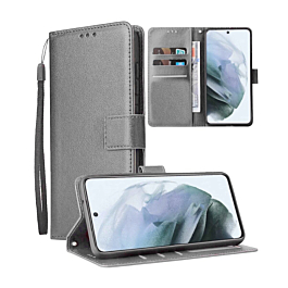 Galaxy S24FE Leather Wallet Case with Card Slot - GRAY (Only Ground Shipping)
