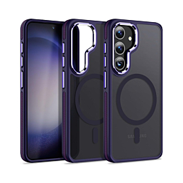 Slim Non-Slip Translucent Matte Wireless Charging Case - PURPLE for Galaxy S24FE (Only Ground Shipping)
