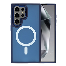 Galaxy S24 Ultra New Magnetic Wireless Charging Case - NAVY BLUE (Only Ground Shipping)