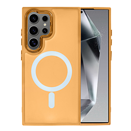 Galaxy S24 Ultra New Magnetic Wireless Charging Case - ORANGE (Only Ground Shipping)