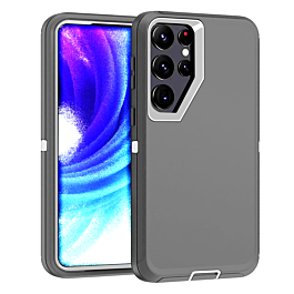 Heavy Duty Case for Galaxy S24 Ultra (DARK GRAY & WHITE) (Only Ground Shipping)