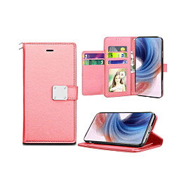 Galaxy S24 Ultra Elegant Leather Wallet Case - PINK (Only Ground Shipping)