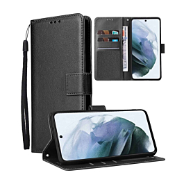 Leather Wallet Case with Card Slot for Galaxy S25FE (BLACK) (Only Ground Shipping)