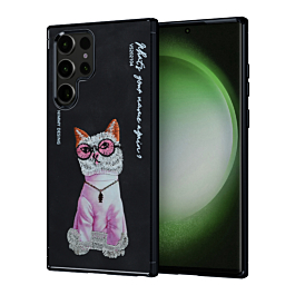Embroidered 3D Cute Case - PINK CAT for Galaxy S25 Ultra (Only Ground Shipping)