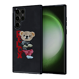 Embroidered 3D Cute Case - RELAX BEAR for Galaxy S25 Ultra (Only Ground Shipping)