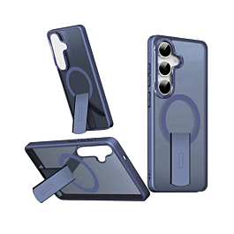 Slim Translucent  Wireless Charging Case with Folding Stand - BLUE for Galaxy S26 (Only Ground Shipping)