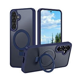 Galaxy S26 Carbon Wireless Charging Case with Ring Stand - DARK BLUE (Only Ground Shipping)