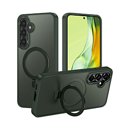 Galaxy S26 Carbon Wireless Charging Case with Ring Stand - GREEN (Only Ground Shipping)