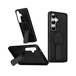 Slim Translucent  Wireless Charging Case with Folding Stand - BLACK  for Galaxy S26 Plus (Only Ground Shipping)