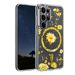 Galaxy S26 Ultra Floral Magnetic Case - GOLD (Only Ground Shipping)